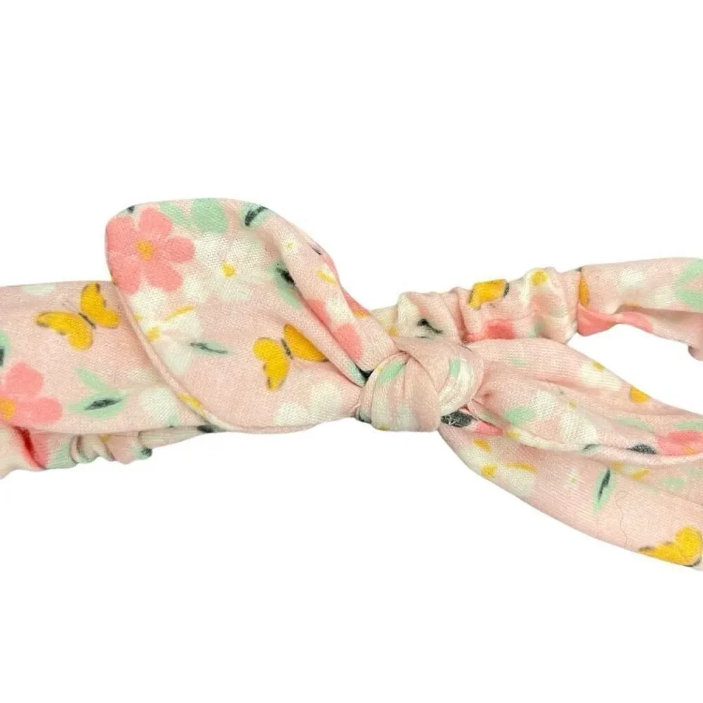 Baby Toddler Girls 4-Pack Twist Knot Headbands Neon Cherry Floral Star Print